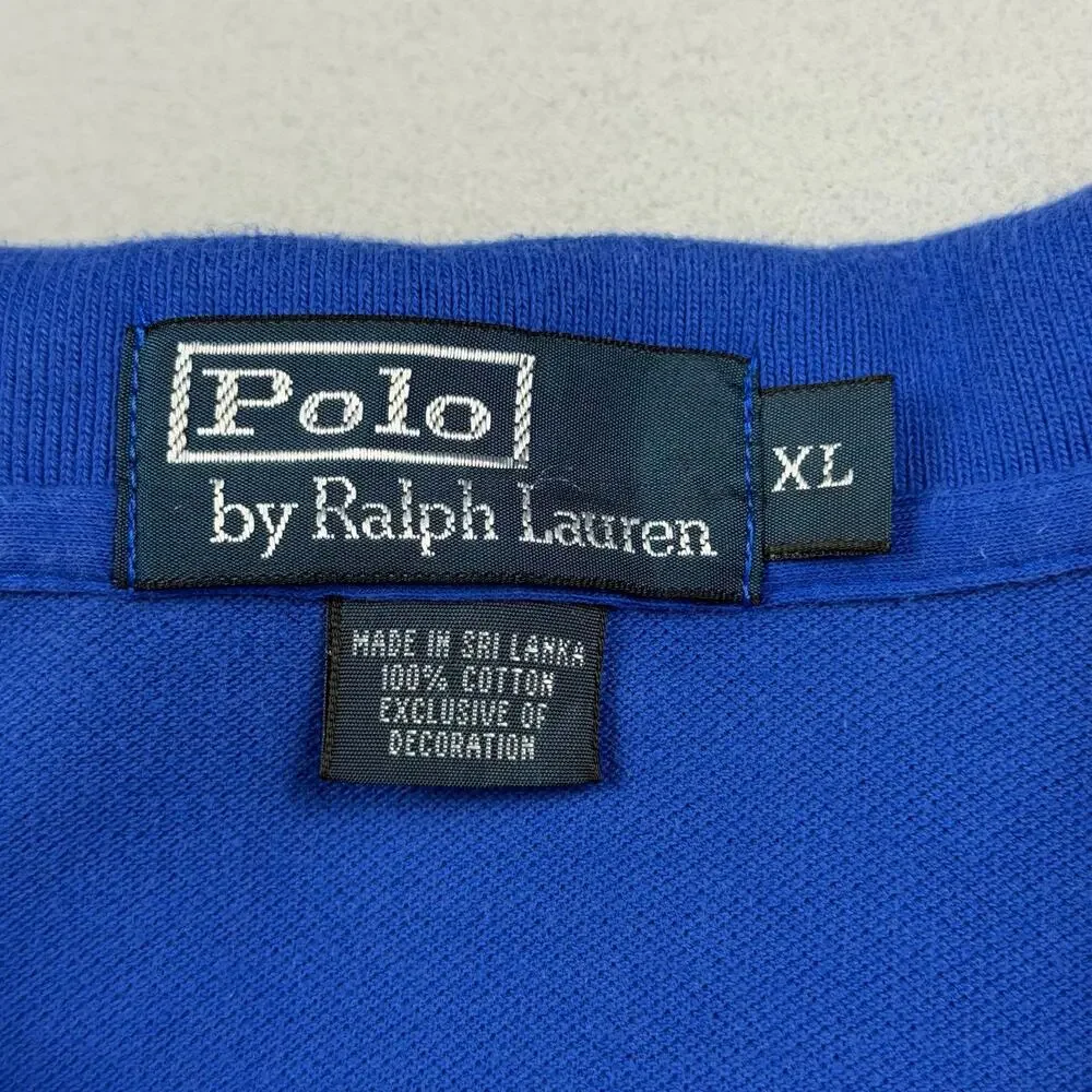 Polo Ralph Lauren Blue Mesh Polo Shirt XL Cotton